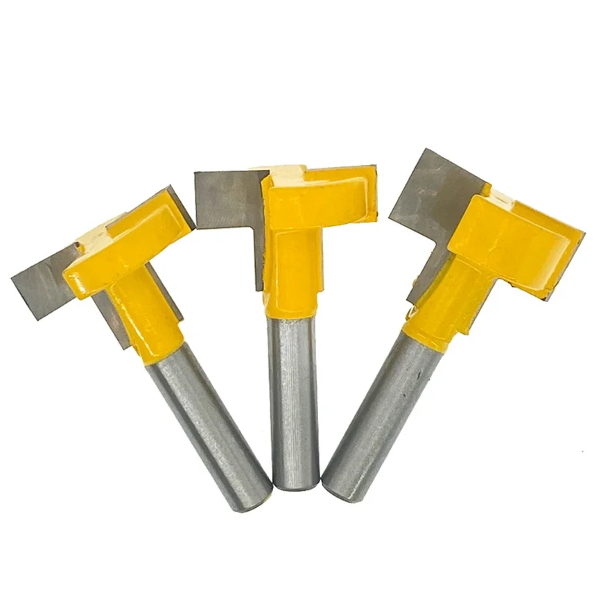 

3PC T-Slot & T-Track Slotting Router Bits for Wood 8mm Shank Quality End Milling Cutters Woodworking Tools Chisel Cutting Tool