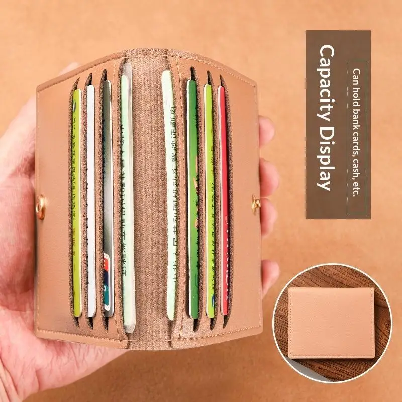 Mens And Womens Universal Ultra Thin PU Leather Short Wallet Simple Credit Card Wallet Multi Card Pocket Money Clip