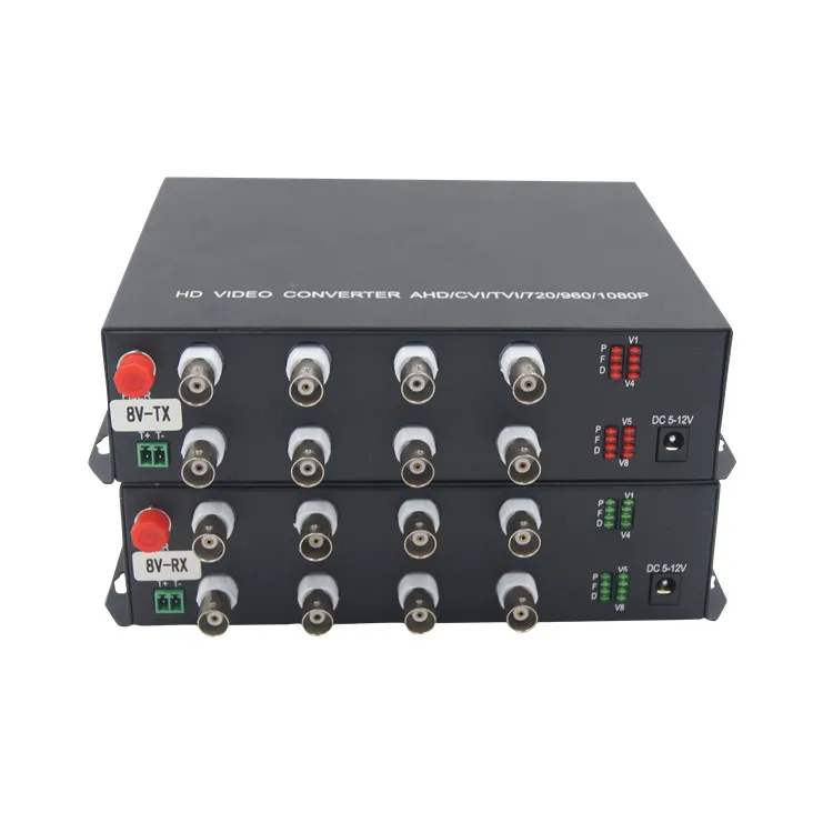 

8CH Port 1080P AHD CVI TVI and RS485 Reverse data 20KM BNC Extender Fiber Optical HD Video Converter