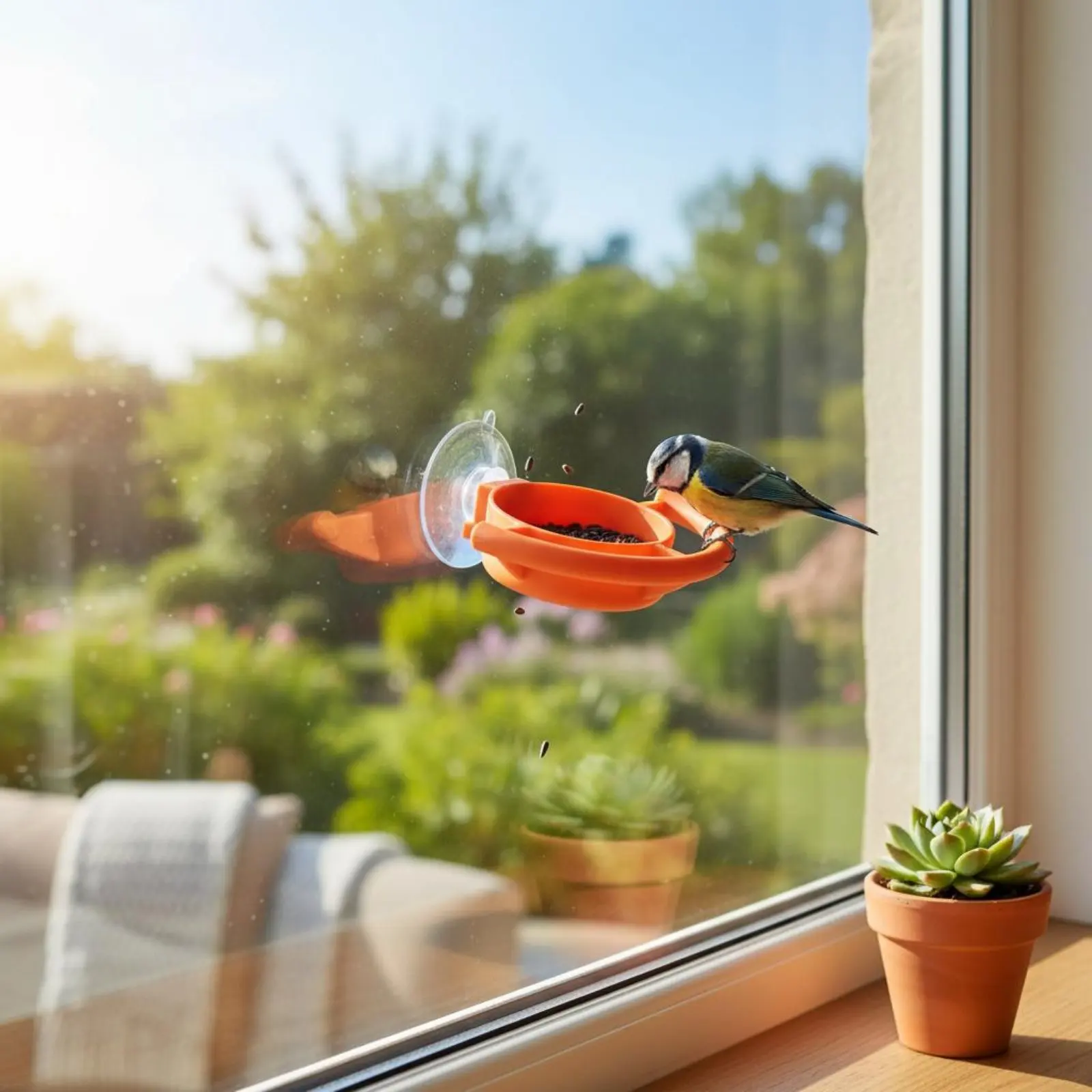 

Suction Holder Avian Feeder Easy to Clean Window Avian Feeder Window Mount Jelly Dish Garden Supply for Nature Lovers, Balcony