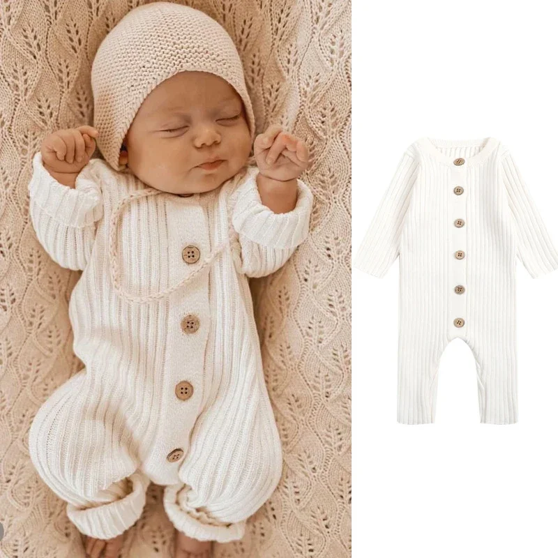 

0-24M Newborn Kid Baby Boy Girl Winter Clothes Knit Warm Baby Romper Sweater Thick Jumpsuit Cute Sweet New Born Outfit