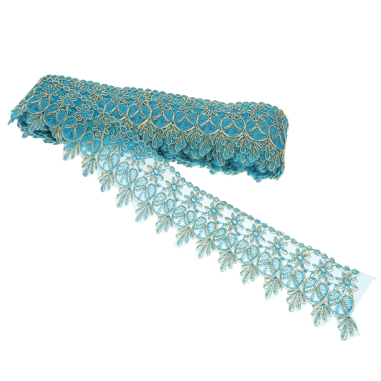 

1Pcs DIY Mesh Lace Curtain Trim Polyester Embroidery Ribbon Wedding Dress Lace Sewing Decoration Ribbon Craft Material