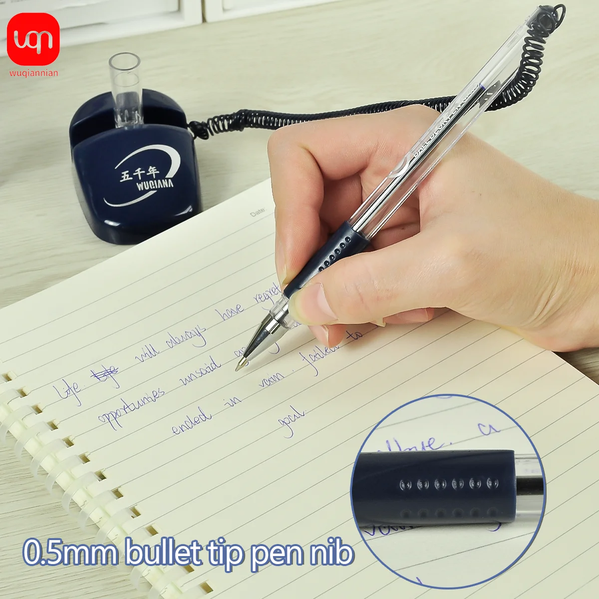 WQN-3/6/12 قطعة بسيطة سطح المكتب الثابتة هلام القلم 0.5 مللي متر تلميح الحبر الأزرق ثابت الغراء هلام القلم للمدرسة واللوازم المكتبية #5