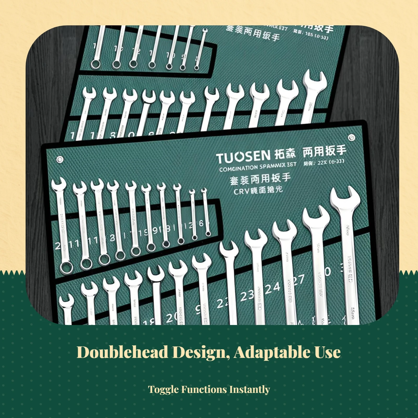 

Combination Wrench Set Chrome Vanadium Steel Spanner with Bag Metric 6mm-32mm Car Repair Hand Tool Combination for Home Repairs