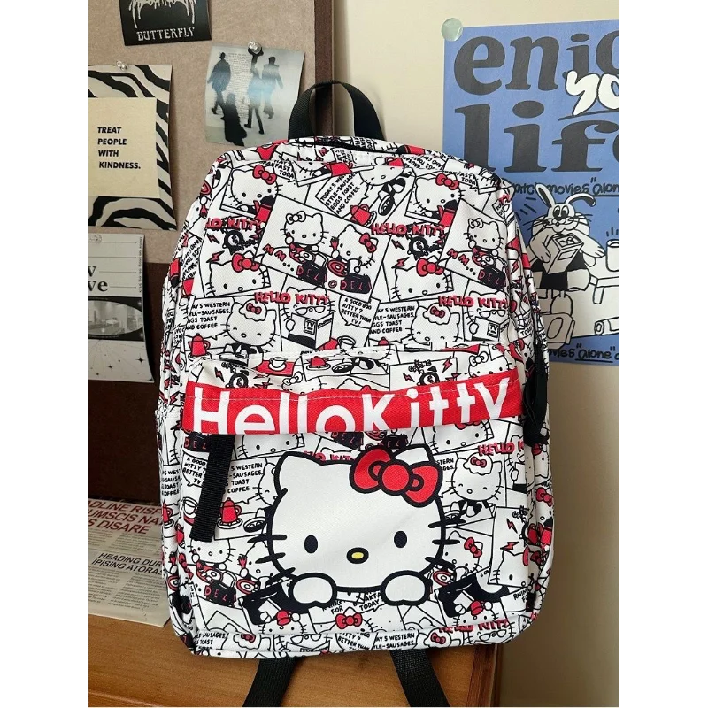 Miniso Sanrio Hellokitty Homemade Graffiti Cute Schoolbag Student Backpack All-Match Mochilas Para Niños рюкзак fashion