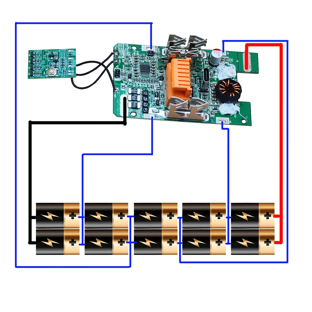 2SETS BL1860 Type-C Port Input/output PCB Charging Board Battery case  DIY Capacity For Makita 18V  BL1830 BL1850 BL1840