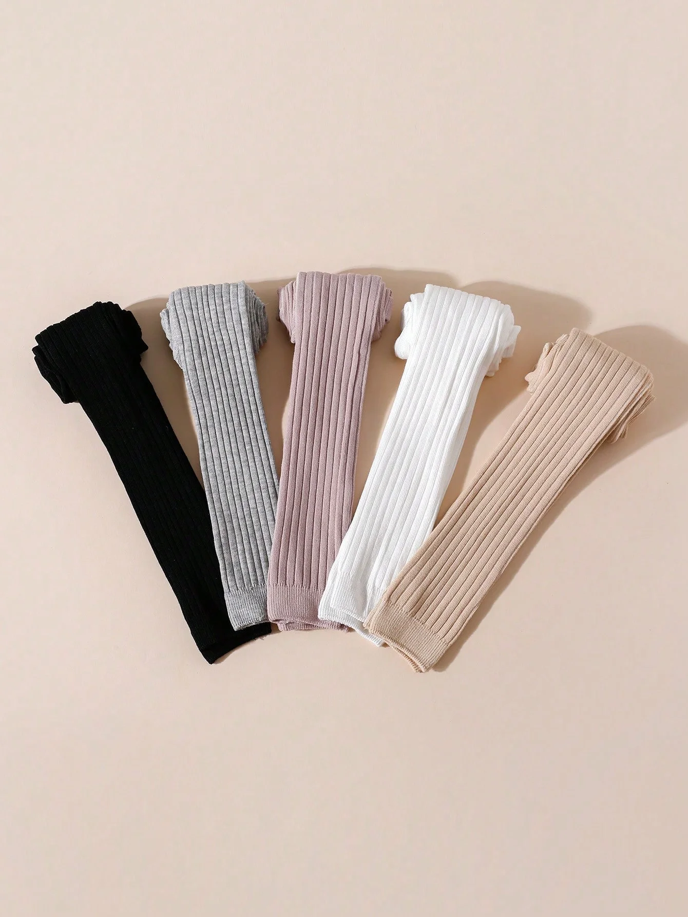 5 Pairs of Children's Sweet Cute Striped Tight-Fitting Pantyhose, Soft Breathable Leggings, for Girls Pairing with School Uniforms