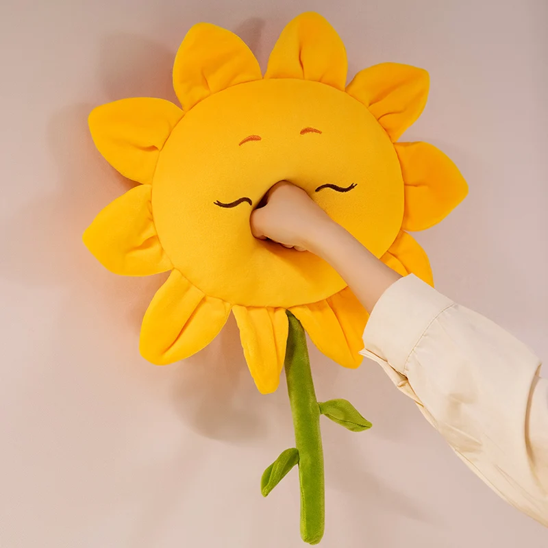45 см кавайный мультфильм аниме солнечный цветок наполнитель плюшевая игрушка милый золотой лепесток подсолнечника игрушка подушка детский праздничный подарок
