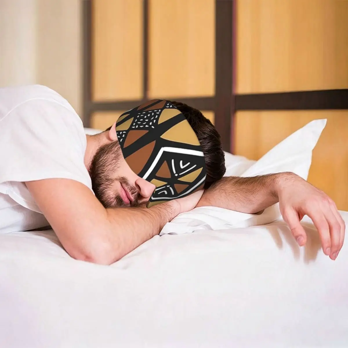 African Mud Cloth Mali sleep eye mask Light Blocking Portable Eye Cover for Girls Boys Travel Party Gift Eyeshade eyepatch view 6