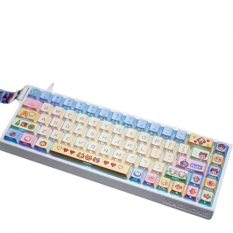 130 tangenter Stardew Valley tangentknappar Chreey Moa PBT + PC högkvalitativt anime-spelpudding fyra transparenta mekaniska tangentknappar 12 best sales Stardew Valley brädspel - №6