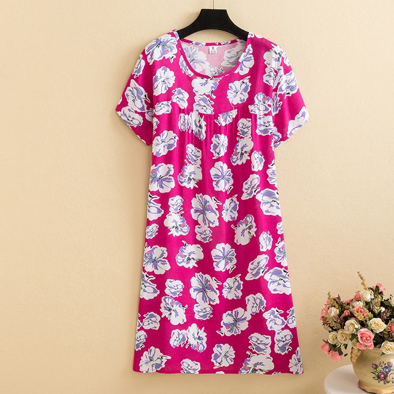 New 2023 Casual Vintage Summer Dress For Women Print Flowers Short Sleeve O-neck Dresses printing Ladies Party Dress