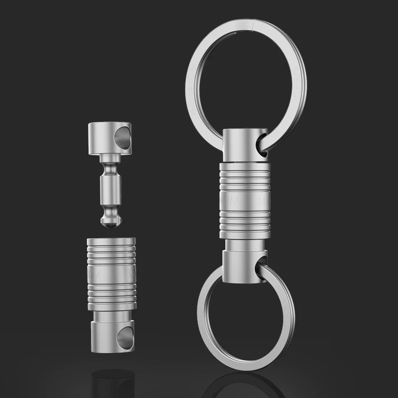 Mini Titanium Alloy Anel Buckle Keychain Rotação de 360 ° Cinto Buckle Spring Lock Keyring Ferramenta ao ar Livre Edc Unboxing Ferramenta