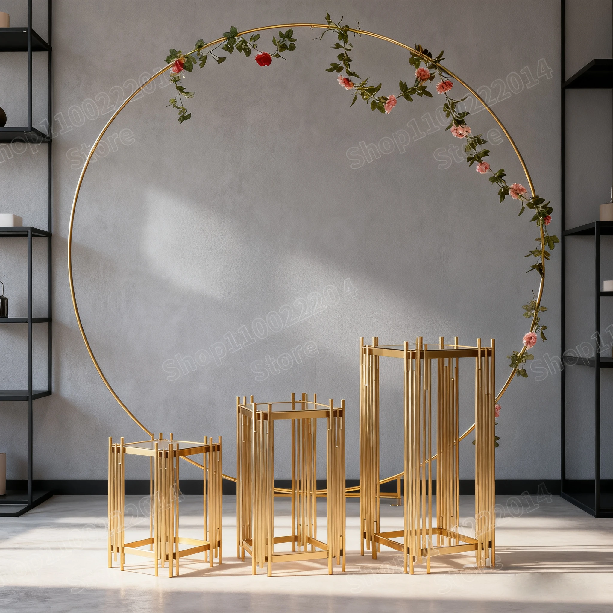 

Large Circles Wedding Decoration Backdrops For Birthday Baby Shower T-stage Flowers Rack Candy Cake Bar Table Display Stand