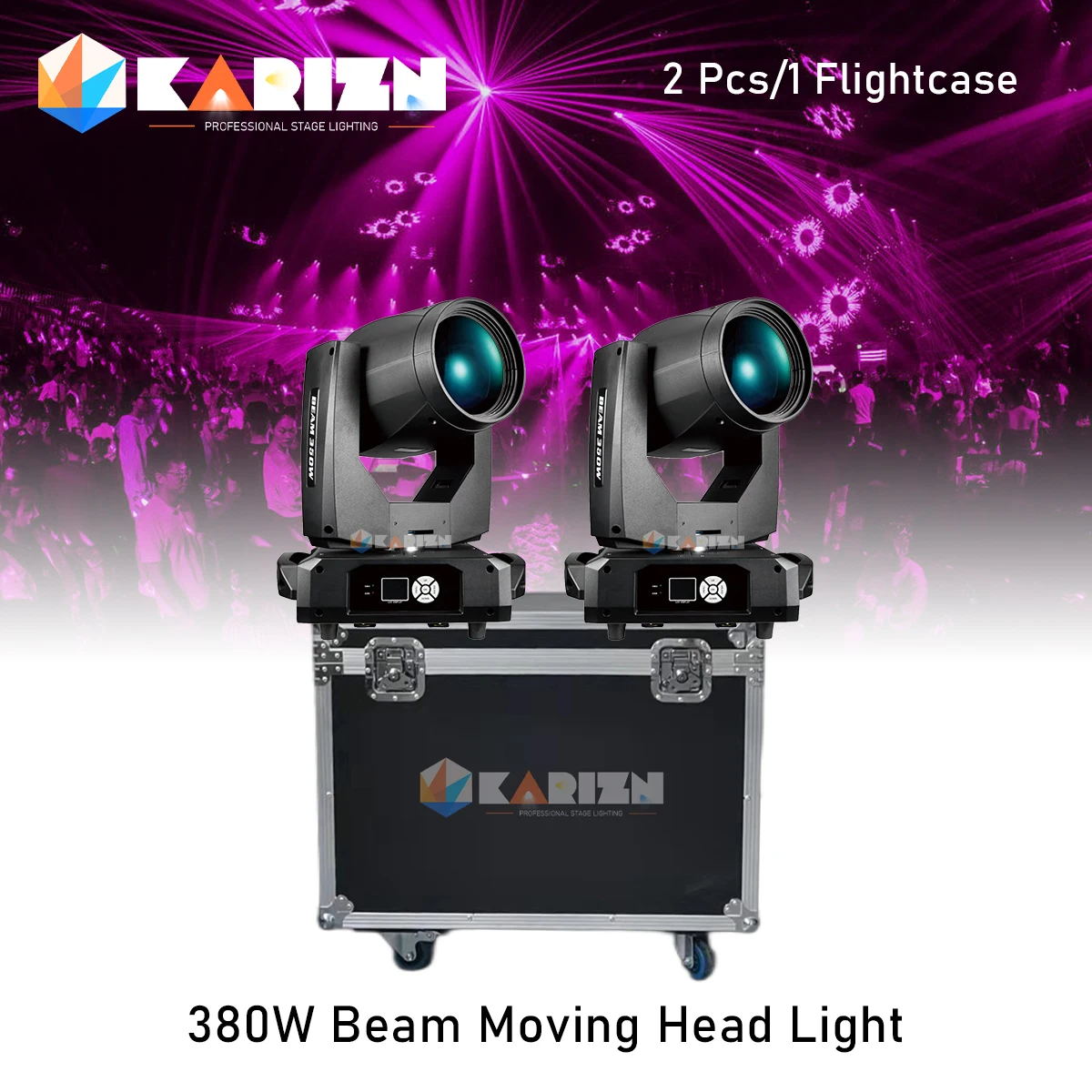 

0 Tax 2Pcs Sharpy Beam 380W 20r Moving Head Light With Flight Case LED Moving Head Lighting Beam Spot Wash Stage Lights For Dj