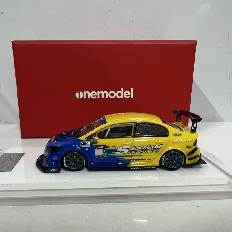 Diecast 1/64 Scale Honda Spoon Type R No. 9 Racing Car Model Resin Honda Spoon Type R Sports Car Model Decoration