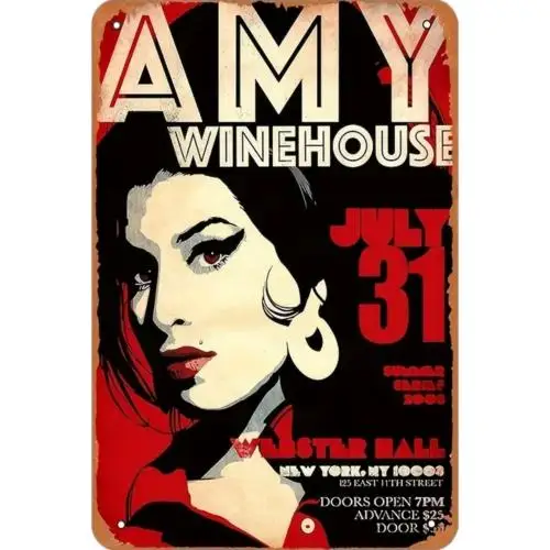 Vintage Style Amy Winehouse Wall Decor  Retro Tin Sign-Aluminum
