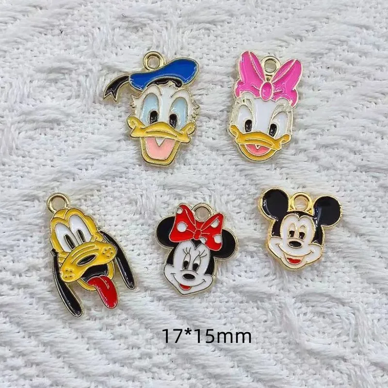 10pcs Cute Cartoon Animal Alloy Enamel Charms with Golden Base for DIY Jewelry Pendants