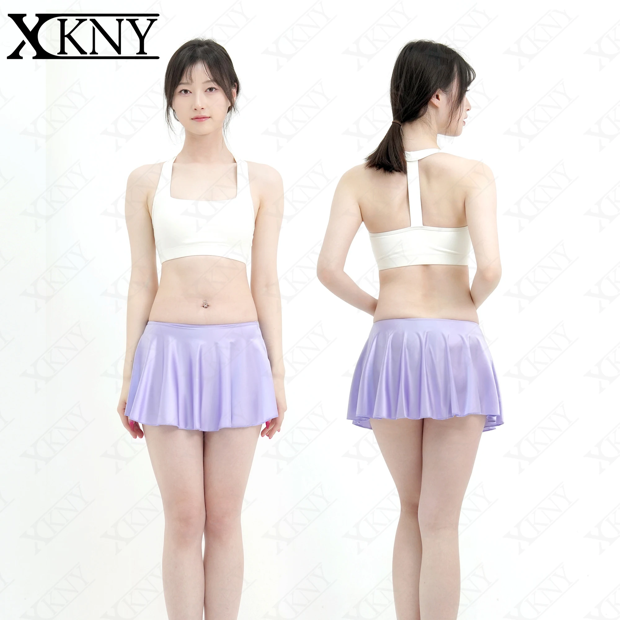 XCKNY Glossiness Series Skirts Elastic Smooth Miniskirt Oil Shiny Glossy Pleated Skirt Silk Ballet Buttock Mini Skirt Clubwear