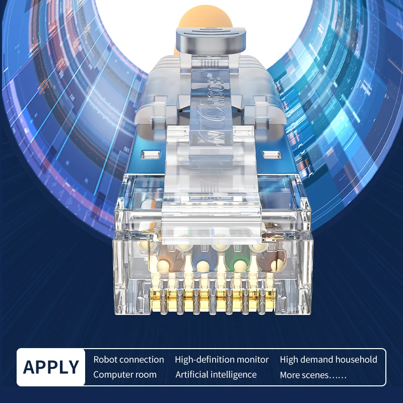 10PCS/lot RJ45 Connector Network Cable Connector Cat8 Cat7 RJ45 Plug Shielded FTP 8P8C Network Crimp Connectors 1.45mm