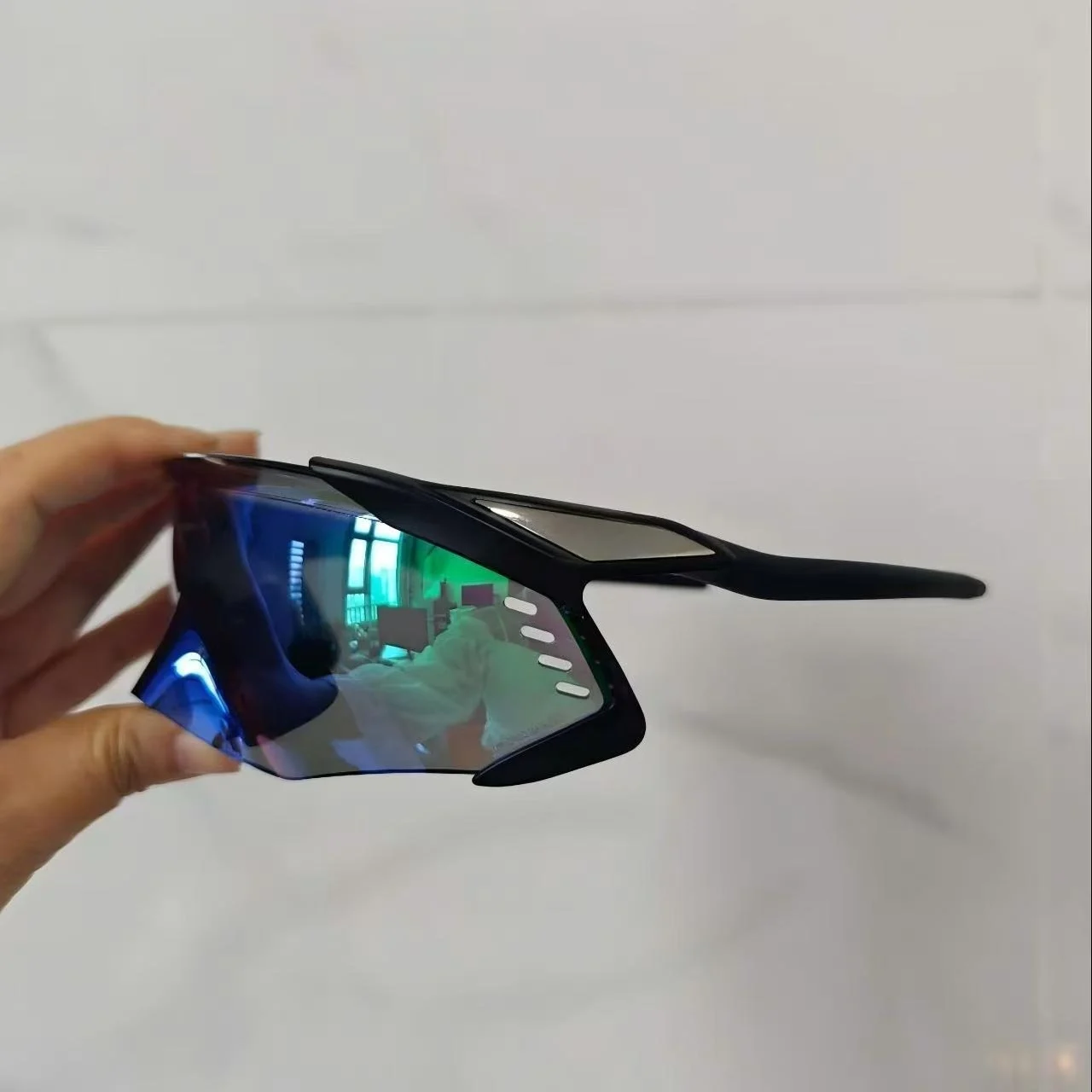 نظارات جديدة لركوب الدراجات على الطرق بإطار كبير للرجال والنساء، نظارات شمسية واقية من الأشعة فوق البنفسجية للرياضات الخارجية