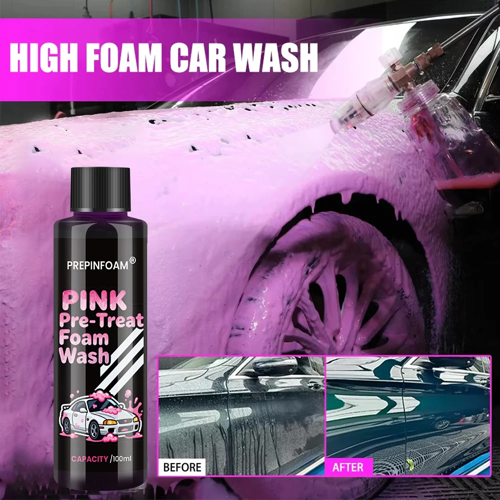 Pink Magic Foam Car Wash Shampoo Car High Concentration Sediment Pre-washed Off Wash Auto Wash Soap Super Foam Cleaner P28