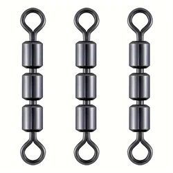 YOTO 30 Pack High Speed 3 Roller Swivels, Fishing Barrel Swivels Rolling Swivels Leader Lure Connector Catfish Rig Bead