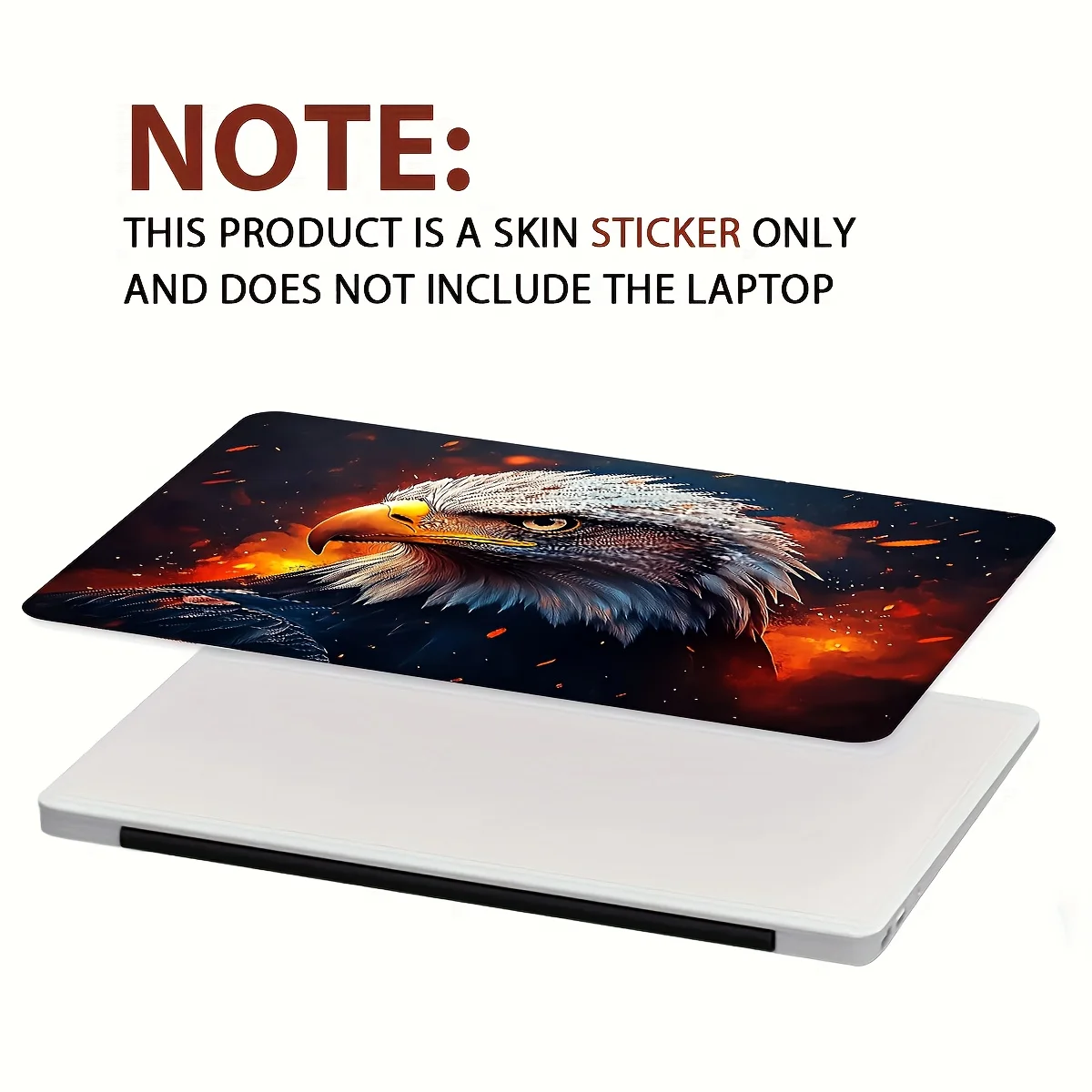 ملصق فينيل للكمبيوتر المحمول مقاوم للماء ومقاوم للخدش وسهل الالتصاق مع تصميم نسر مفصل حيوي لأجهزة الكمبيوتر المحمولة #4