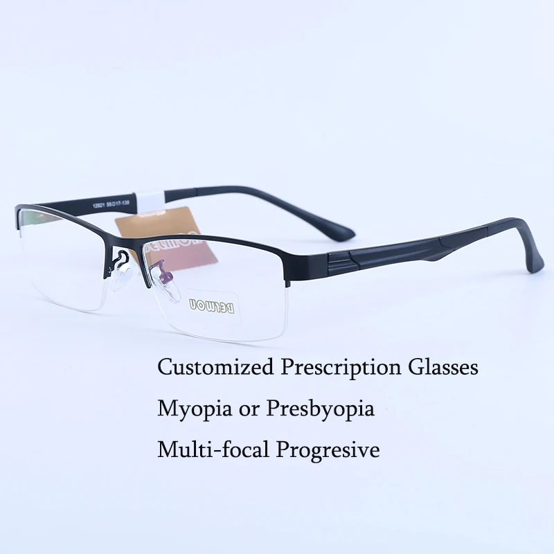 Customize Prescription Glasses Men Multi-Focal Progressive Photochromic Anti-Blue Light Myopia Hyperopia Lenses Eyeglasses