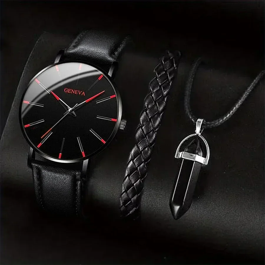2026 Belt business men's watch, fashionable and simple style, casual ultra-thin quartz watch