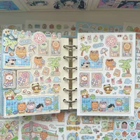 1/8PCS Korean Cute Bear Stickers Cute Small Pattern Cartoon Animal Stickers Journal Notebook Diary Diy Decorative Stickers 3