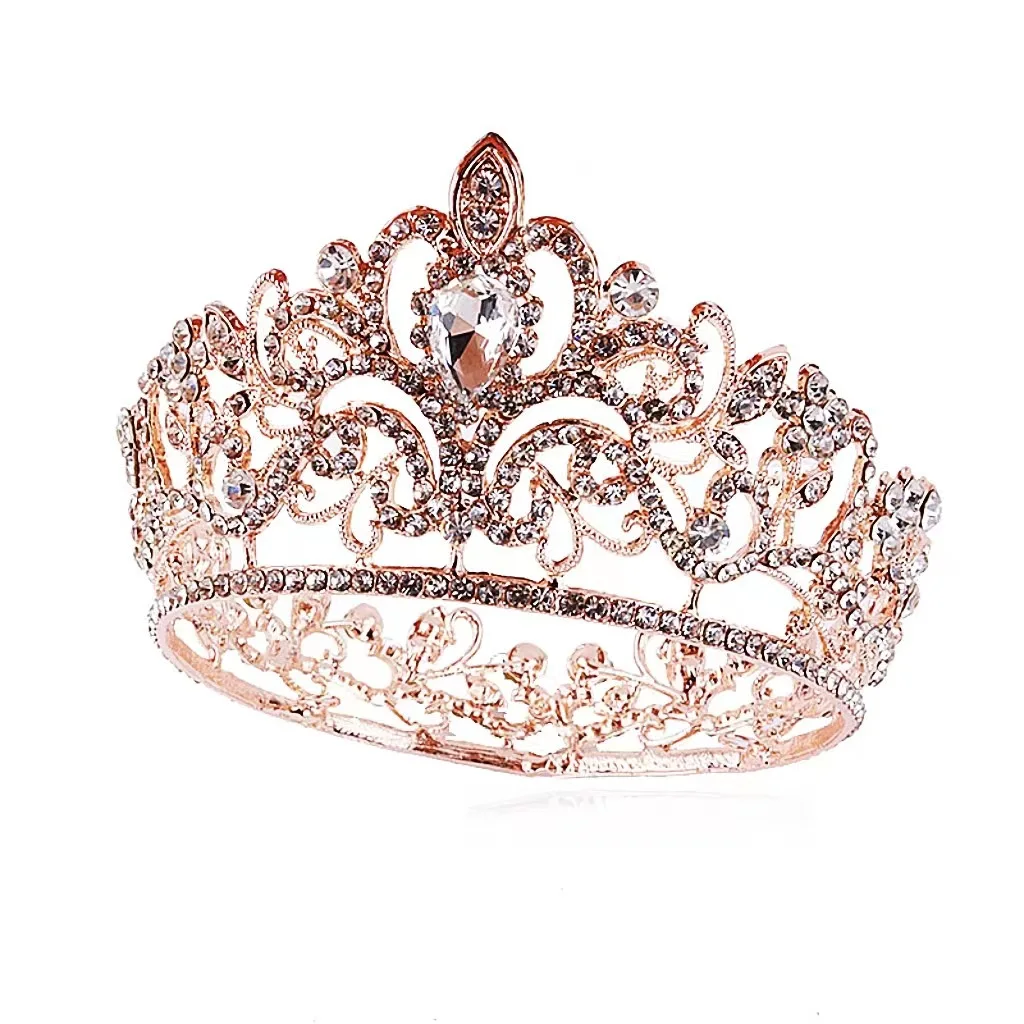 A Light Luxury Fashion Popular Bridal Alloy Diamonds Big Full Crown Birthday Stage Party Wedding Dress Accessories