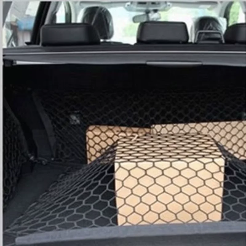 90x40cm Mesh Rack Universal Car Trunk Rear Storage Luggage Nylon Elastic Mesh Strap Hook Pocket Car Trunk Organizer image 3