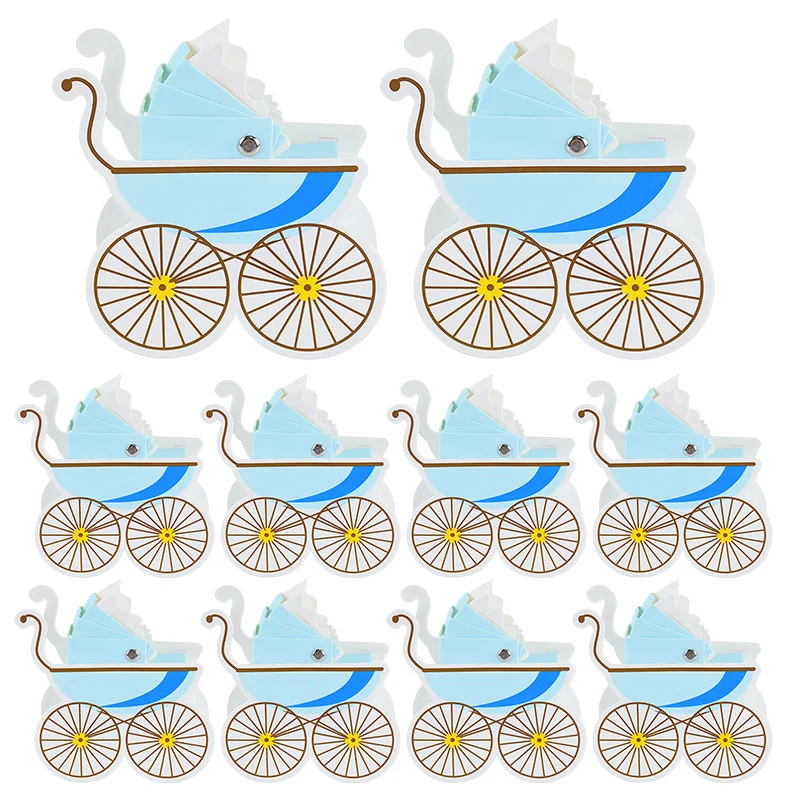 10pcs Creative Baby Carriage Candy Box Christening Baptism Party Favor Box Pink Blue Baby Shower Gender Reveal Candy Box Supply