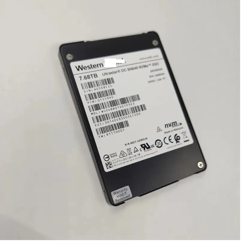 New SN640 7.68T Westen  SSD WD Hard Disk WUS4BB076D7P3E3 U.2 Server Solid State Drive Ultrastar DC NVMe Data Center