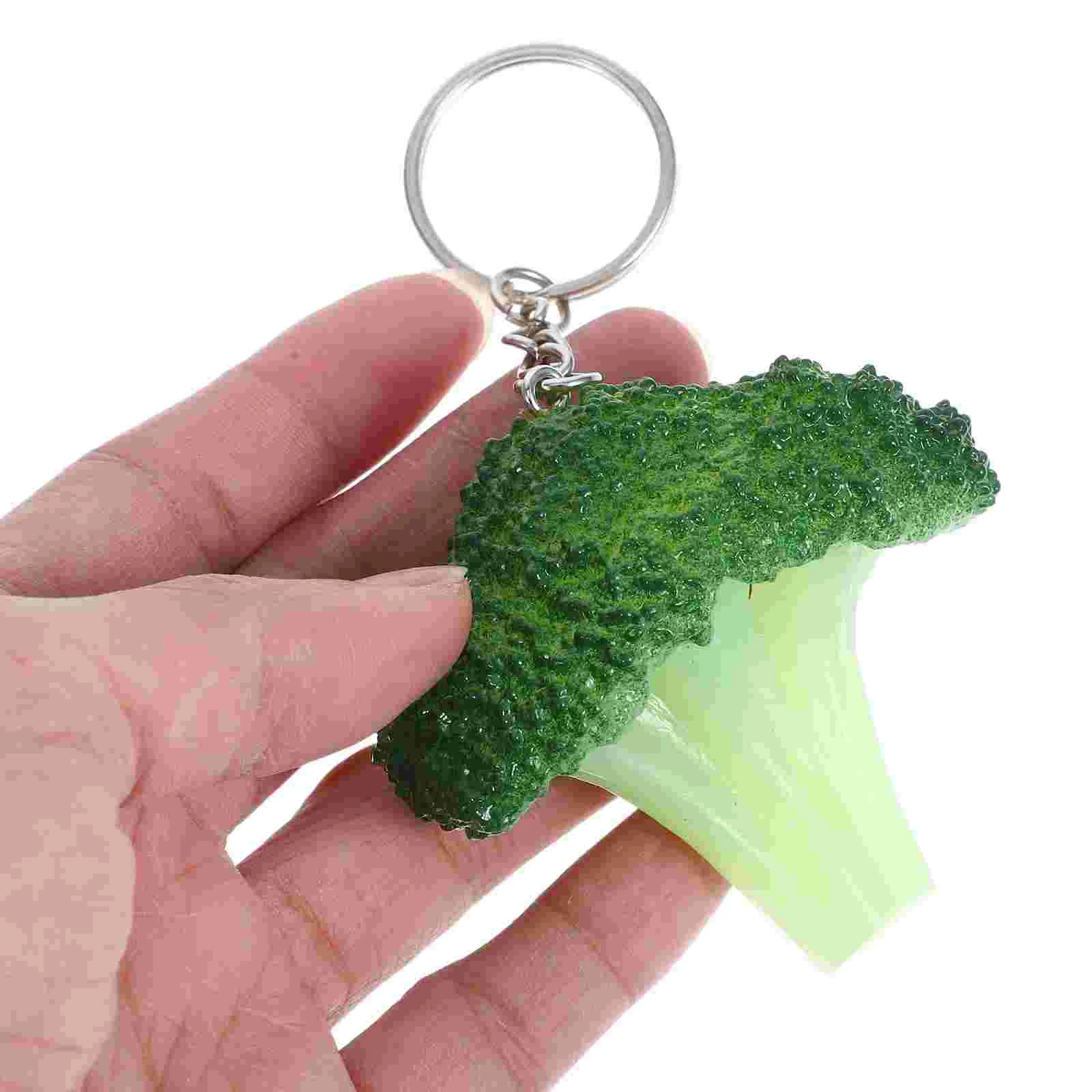 Broccoli Keychain Practical Decor Model Multi-purpose Ring Pendant Metal Lovely Pendants