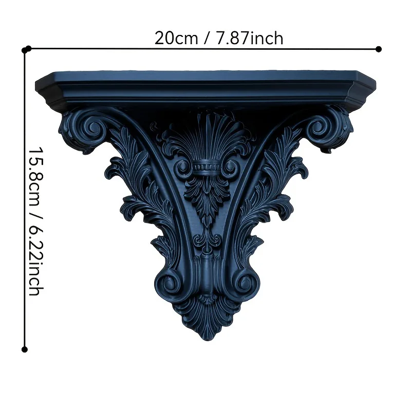 Creative 3D Printing Floating Shelf Unique Retro Gothic Wall Decor Carving Decorative Plant Display Stand Living Room