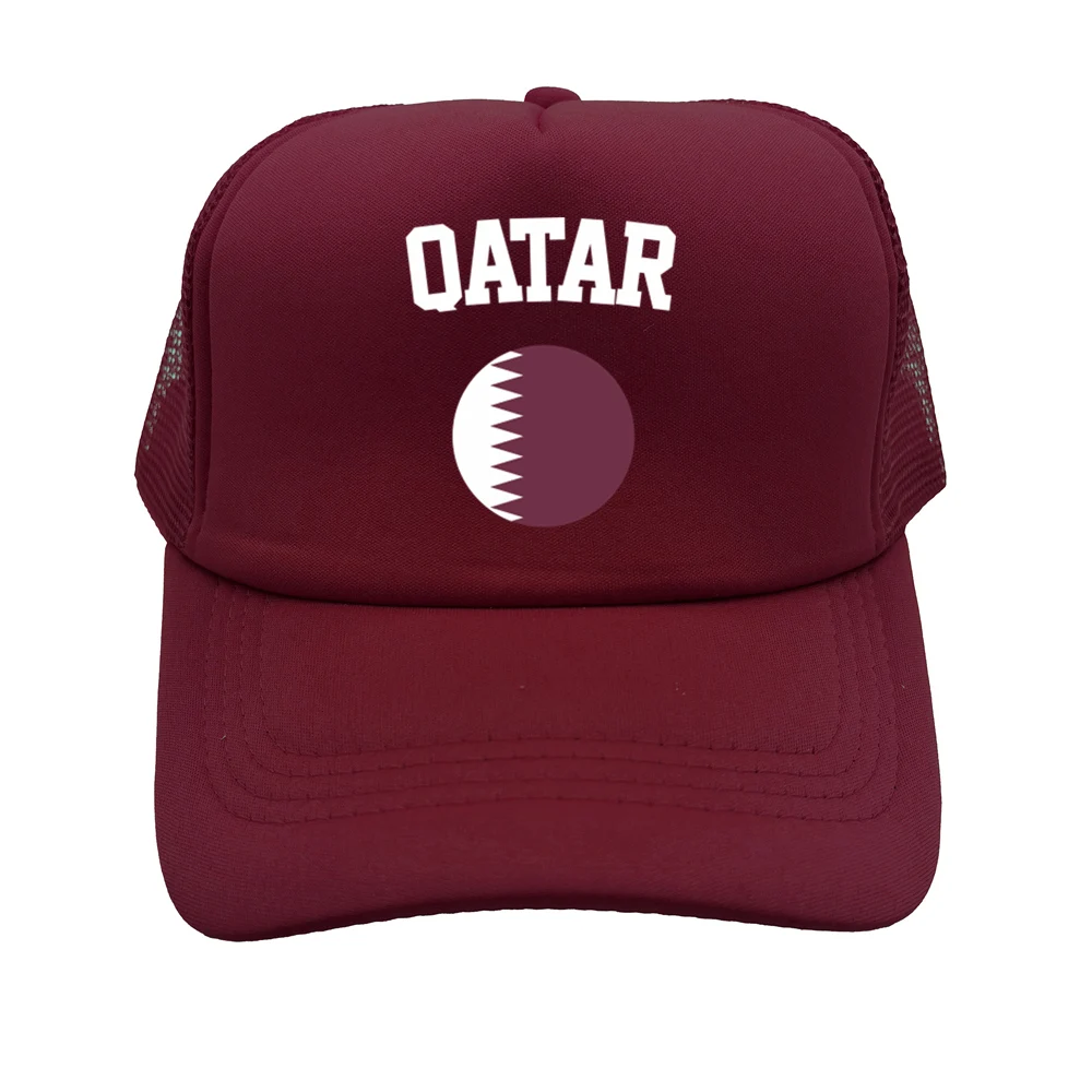 Qatar Trucker Caps Men Country Flag Hats Qatari Baseball Cap Cool Summer Breathable Mesh Net Sun Hats