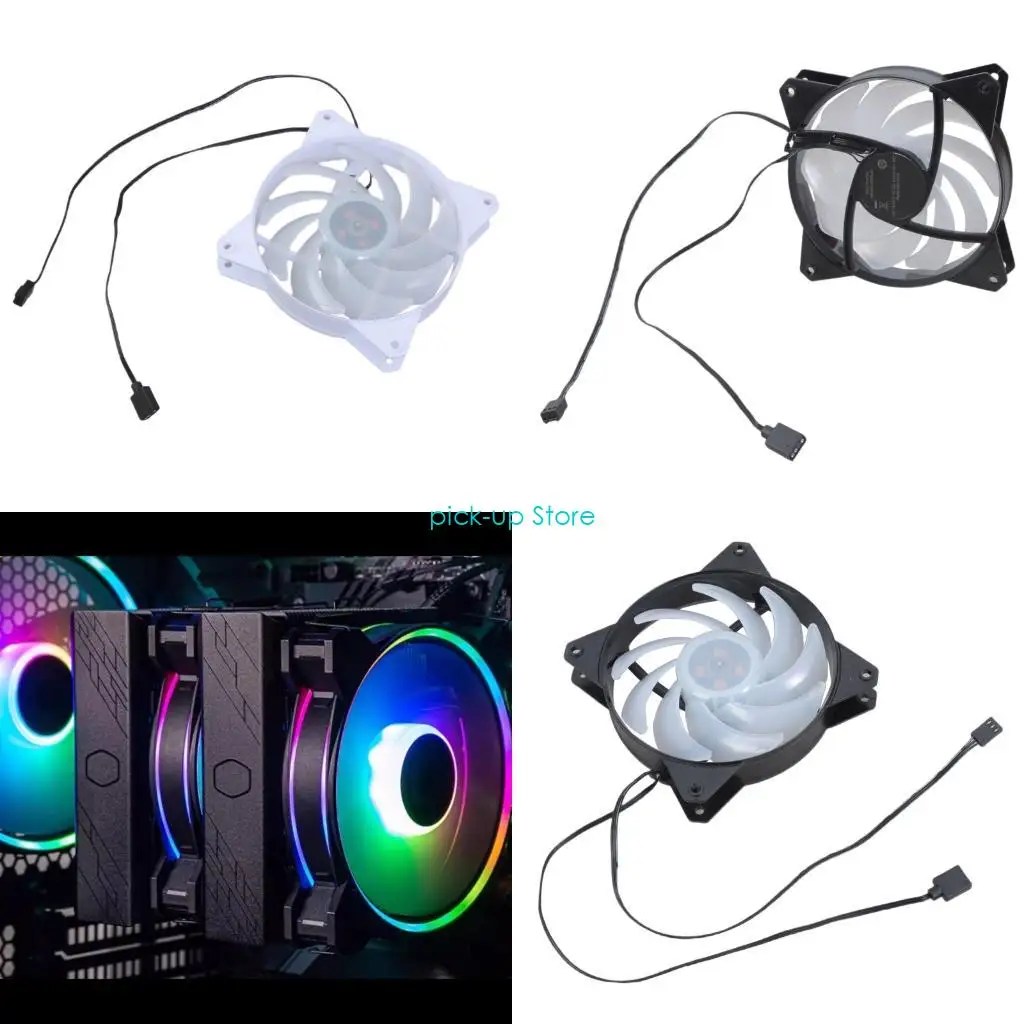 

Q5WA Quiet 120mm Infinitys Mirror LED PC Case Fan With AntiVibration Pad 4PIN PWM