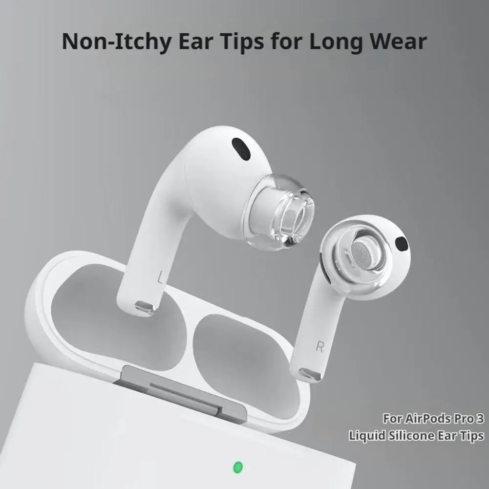 1/2 Pairs Liquid Silicone Ear Tips For AirPods Pro 3 Anti-Slip Noise Isolation Replacement Soft Ear Caps Comfort Earbuds Cover image 5