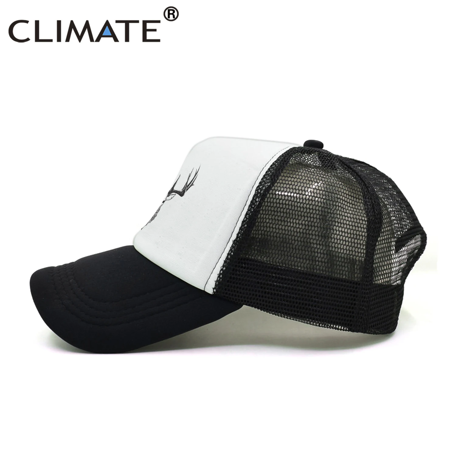 CLIMATE Deer Elk Buck Cap Men Deer Cool Trucker Cap Elk Caribou Hunting Hunt Sport Baseball Cap Summer Cool Mesh Cap Men Man