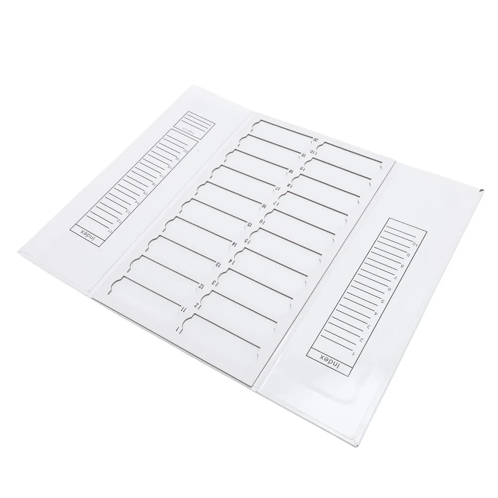 20/30 Places Paper Material Microscope Slide Box Foldable 20/30 Slides Capacity Specimen Slide Holder Flat Plate Shape White