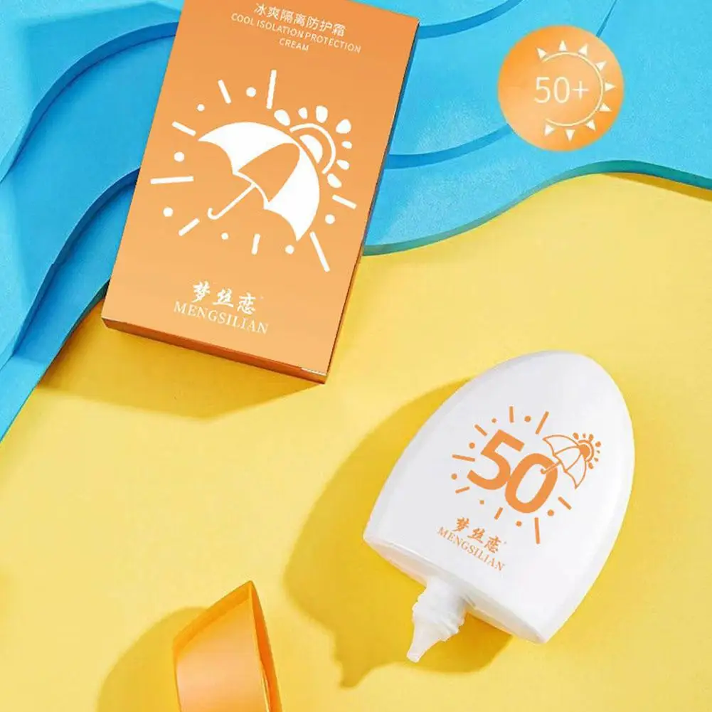 Protetor solar facial, 60g, controle de óleo refrescante, proteção contra ultravioleta, spf50, anti-f7