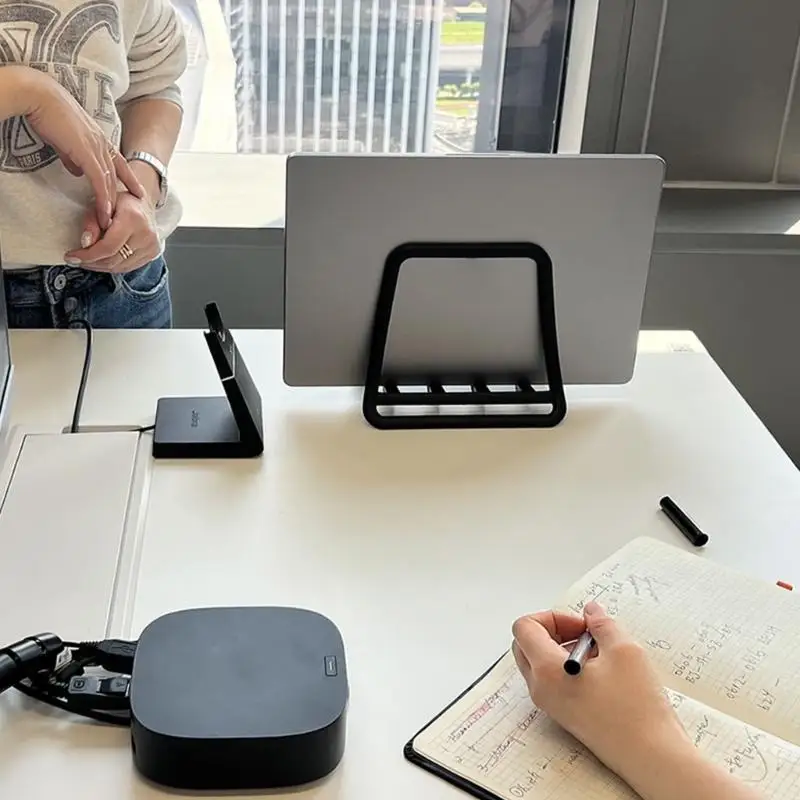 652f 조정 가능한 수직 노트북 스탠드 데스크 홀더 데스크탑 도크 공간 저장 노트북 스탠드 노트북 용.