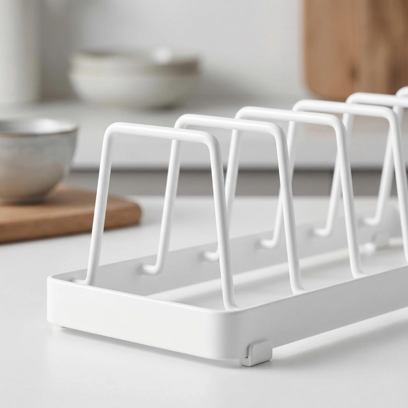 Plate Rack with Dividers Compact Plate Rack with Slots Cabinet Dish Organizer Slim Dish Holder with Slots Upright for Countertop
