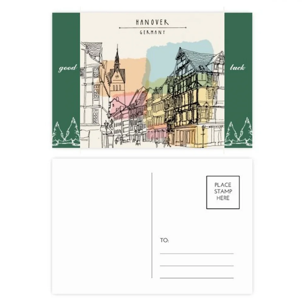 City Germany Hannover Landscape Good Luck Postcard Set Card Mailing Side 20pcs