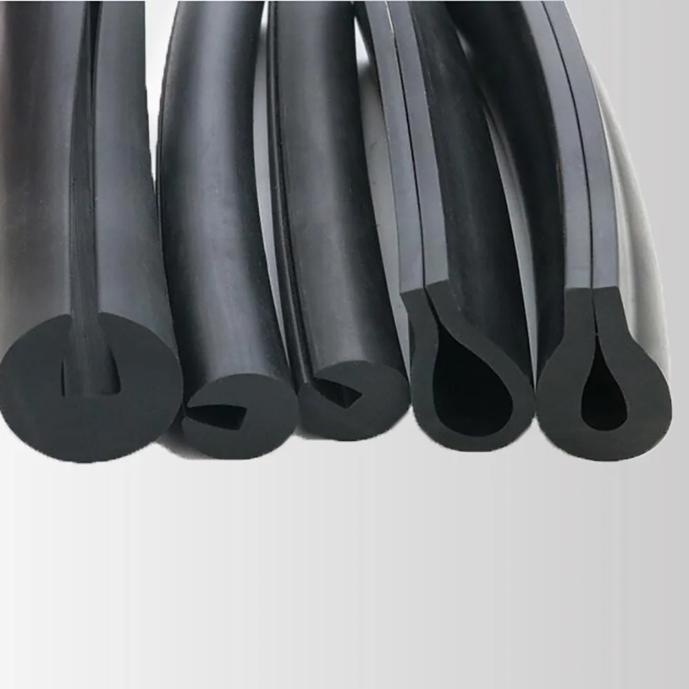 Black Rubber U-Shape Edging Seal Strip Solid Gasket Window Car Door Frameless Glass Metal Panel Edge Anti-Collision Weatherstrip