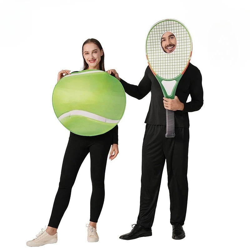 

Взрослые костюмы для теннисной вечеринки на Хэллоуин для мужчин и женщин, забавные костюмы для ролевых игр