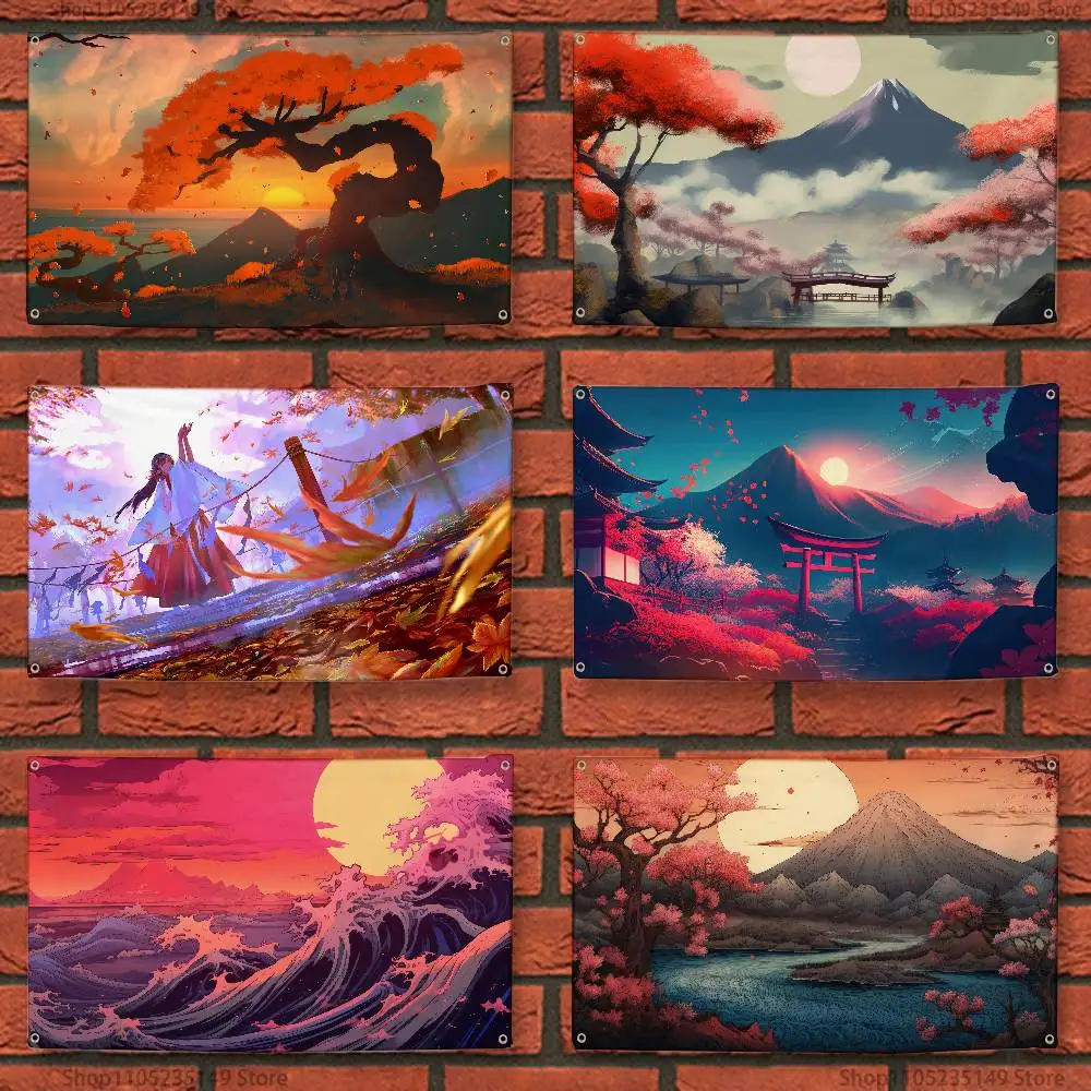 

Vintage Japan Art Flag Custom Flags Wall Hanging Tapestry Outdoor Decorative flag Background Blanket