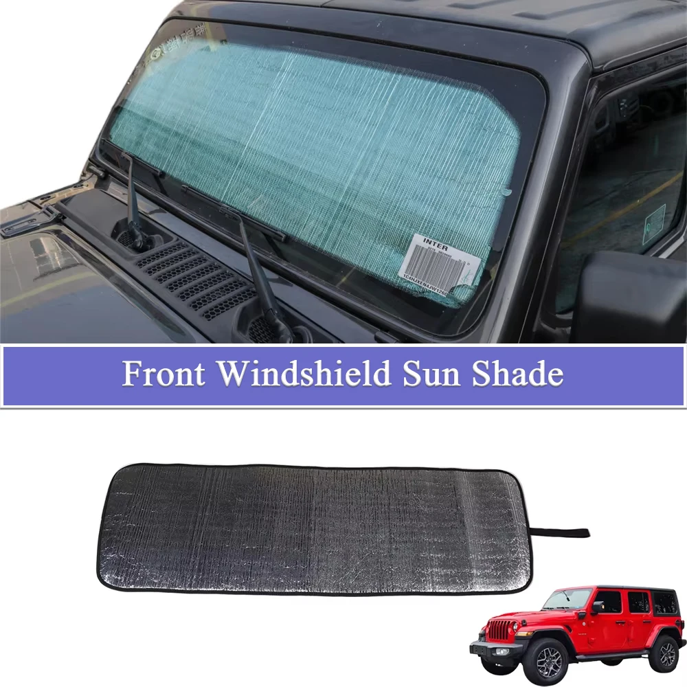 

Front Windshield Sun Shade for Jeep Wrangler JL Gladiator JT 2018 2019 2020 2021 2022 2023 Car Interior Protective Accessories