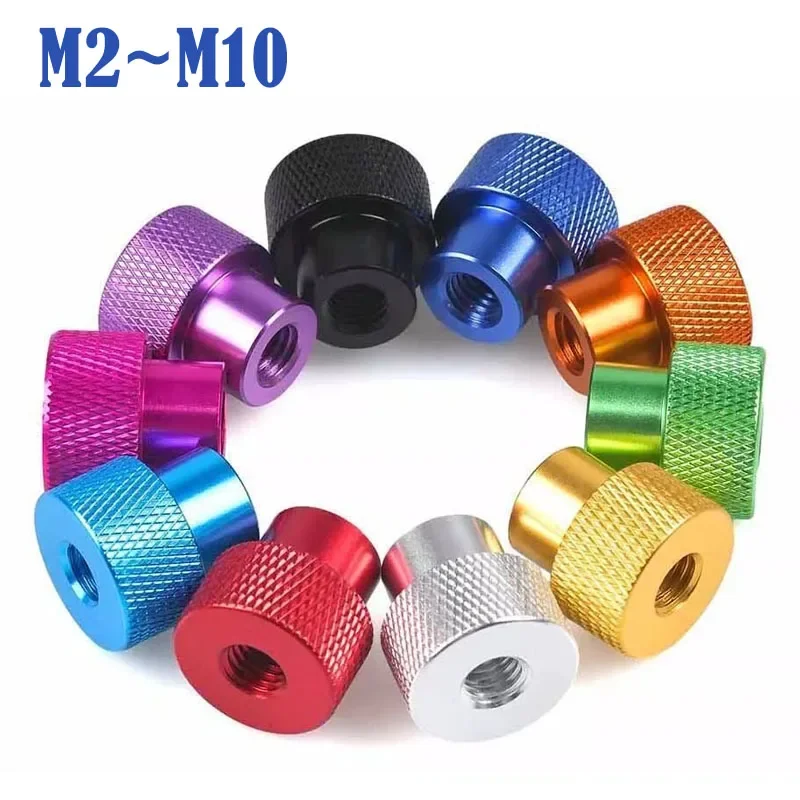 M2 M2.5 M3 M3.5 M4 M5 M6 M8 M10 Thumb Nuts Through Hole Aluminum Frame Hand Tighten Flange Nut Step Knurled Thumb Nut
